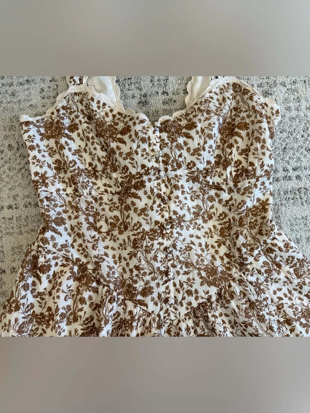 NWT American Eagle Sundress Sz L Cottagecore Corset Back Floral - Picture 6 of 16